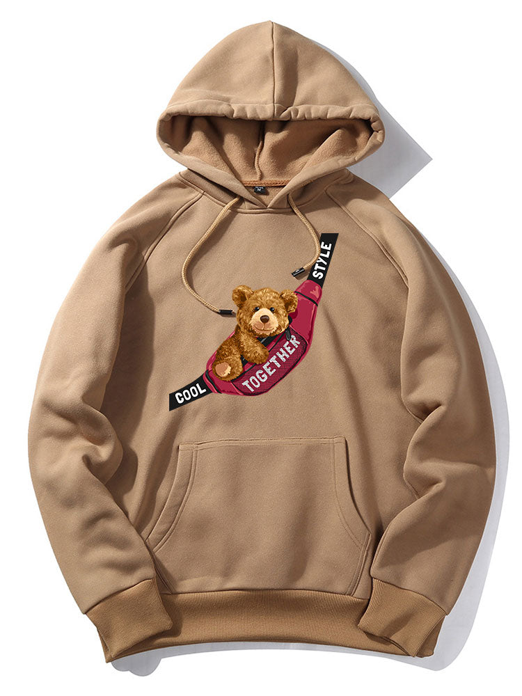 Shoulder Bag Bear Print Hoodie