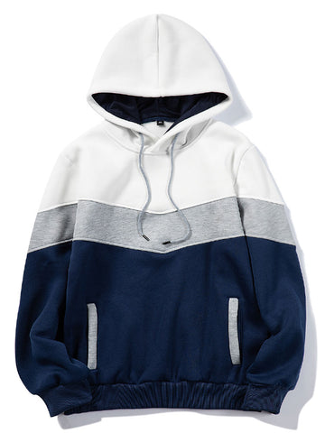 Kangaroo Colorblock Drawstring Hoodie