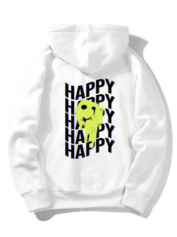 Graffiti Smiley Back Print Hoodie